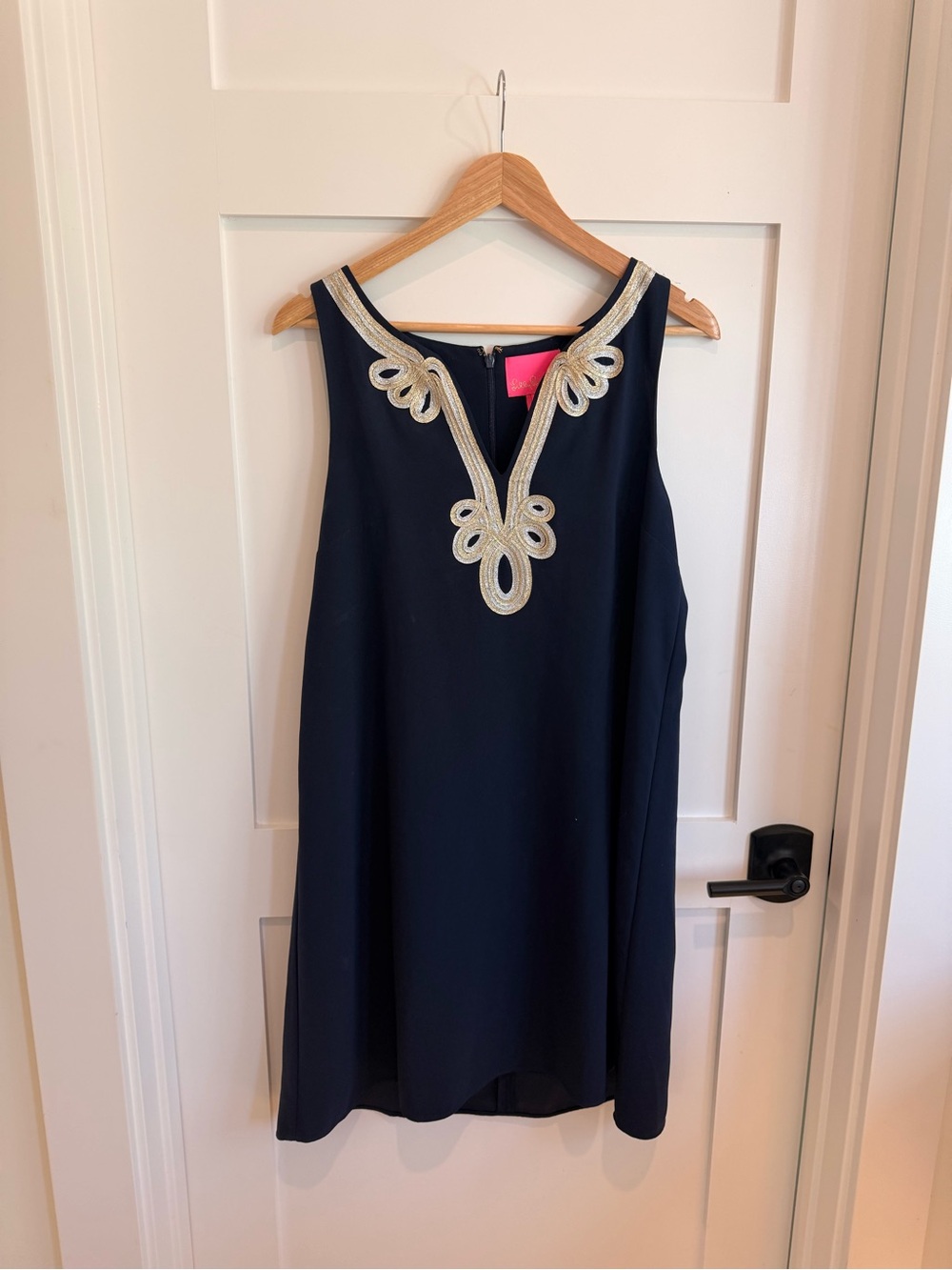 Lilly Pulitzer Navy Mini Dress with Gold Embellishment